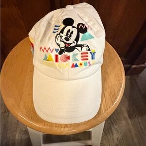 Disney Parks Mickey Mouse White Embroidered Baseball Cap